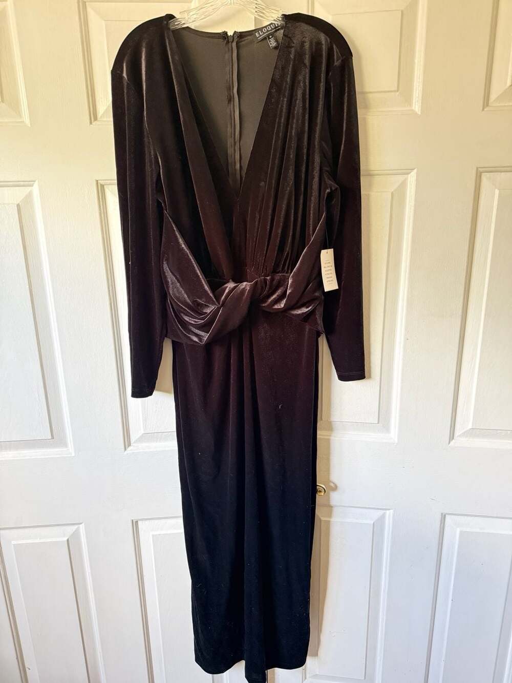 Eloquii Knot Front Velvet Maxi Dress Size 18